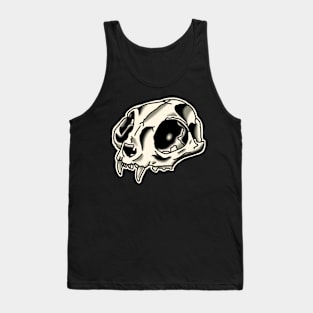 skull cat traditional tattoo Tank Top